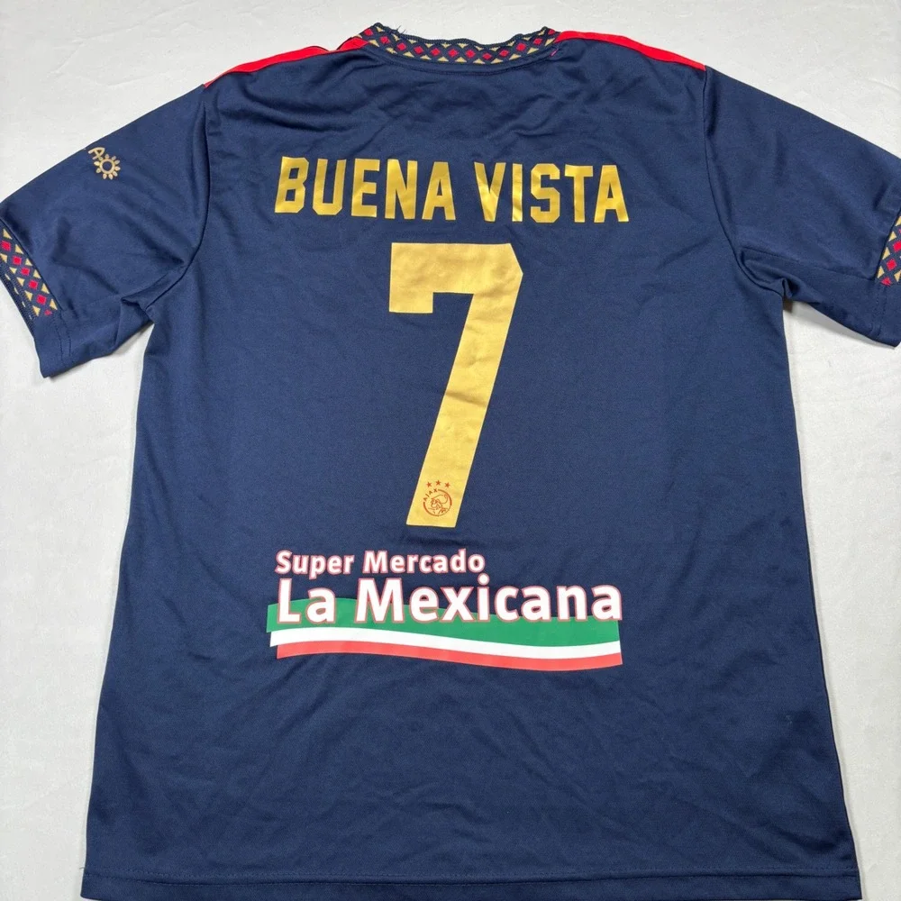 Adidas Ajax Amsterdam Men Large Navy‎ Blue Soccer Jersey Buena Vista 7 Ziggo